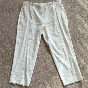 J. Jill White Ankle Pants, Linen and Spandex, NWT, M